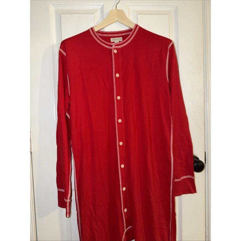 NEW J.Crew Men's Knit Goods Red Thermals Long Sleeve Size M 90's Holiday Flap